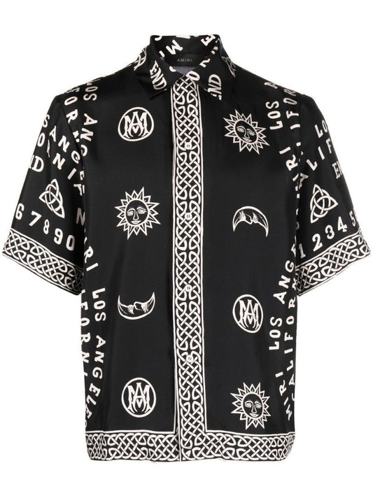 Black Ouija Board Silk Shirt