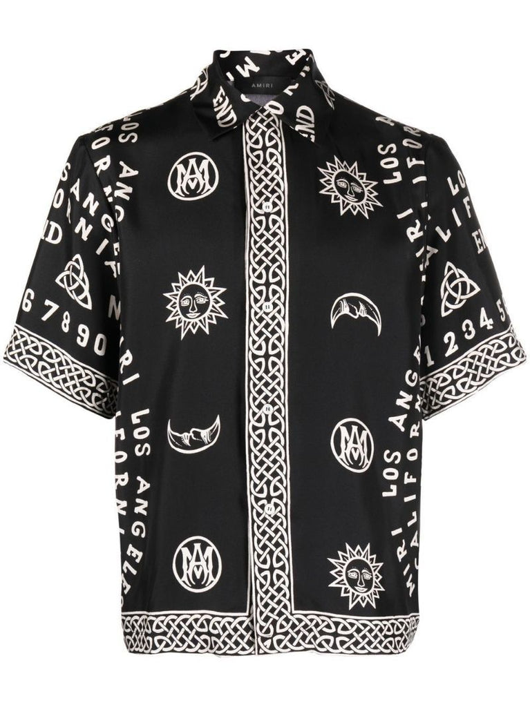 Black Ouija Board Silk Shirt