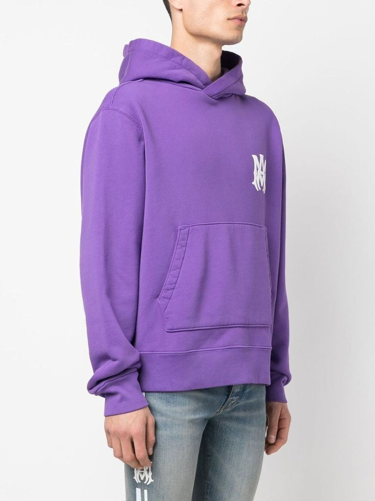 Purple Logo Print Hoodie