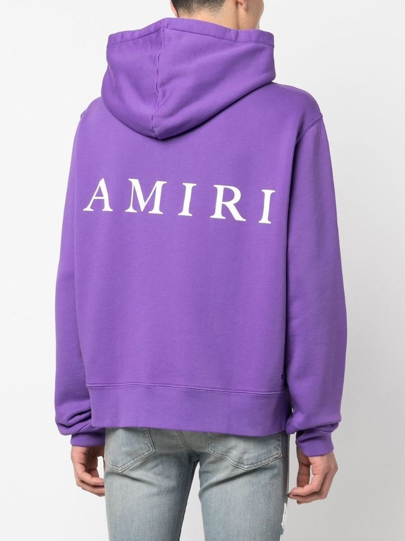 Purple Logo Print Hoodie