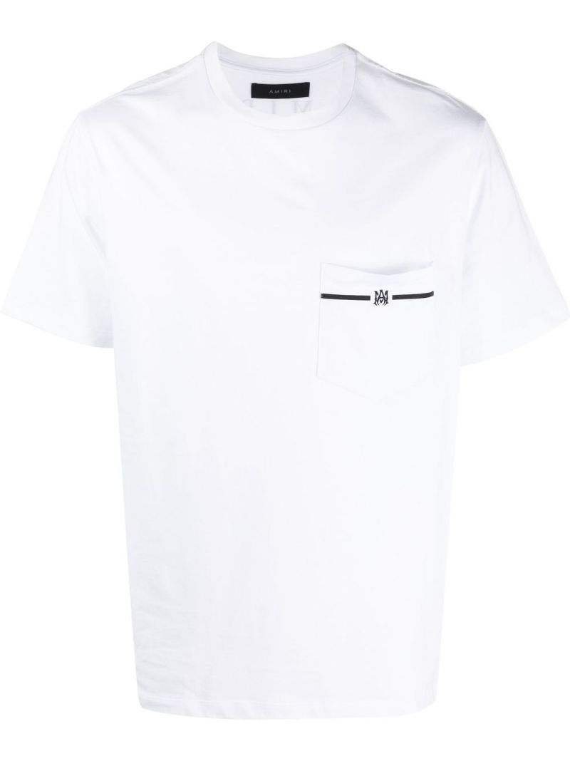 White Logo Print T-shirt