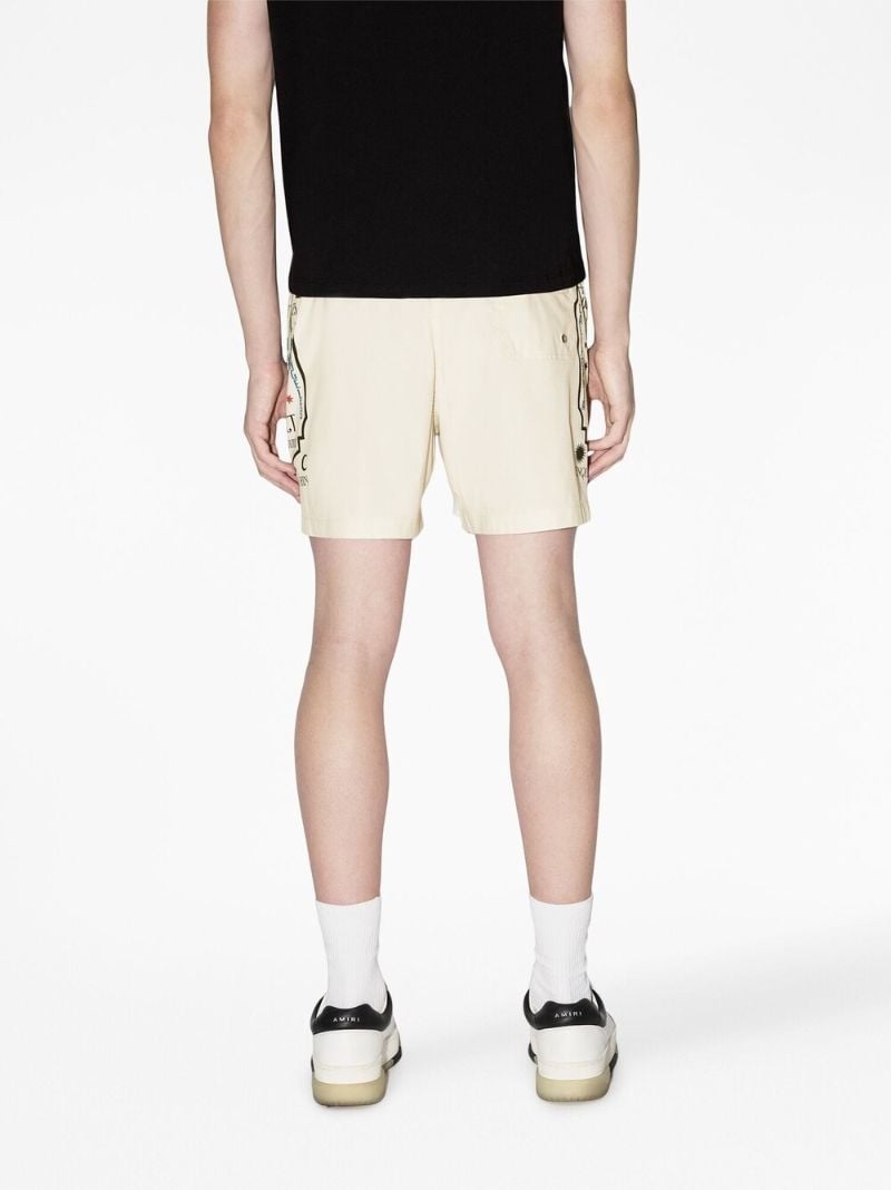 Neutral Fortune Graphic Print Swim Shorts