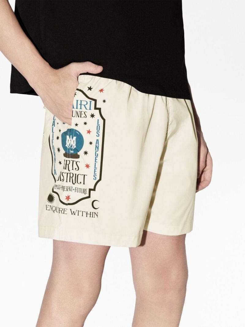 Neutral Fortune Graphic Print Swim Shorts