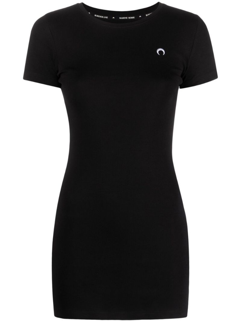 Black Logo-embroidered T-shirt Dress