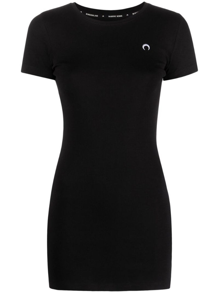 Black Logo-embroidered T-shirt Dress