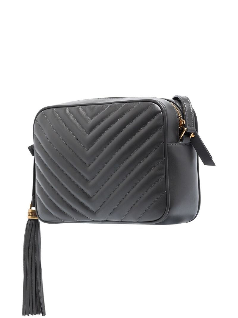 Grey Lou Leather Camera Bag