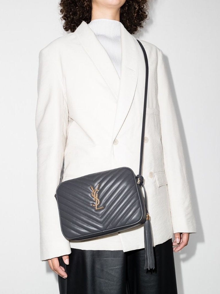 Grey Lou Leather Camera Bag