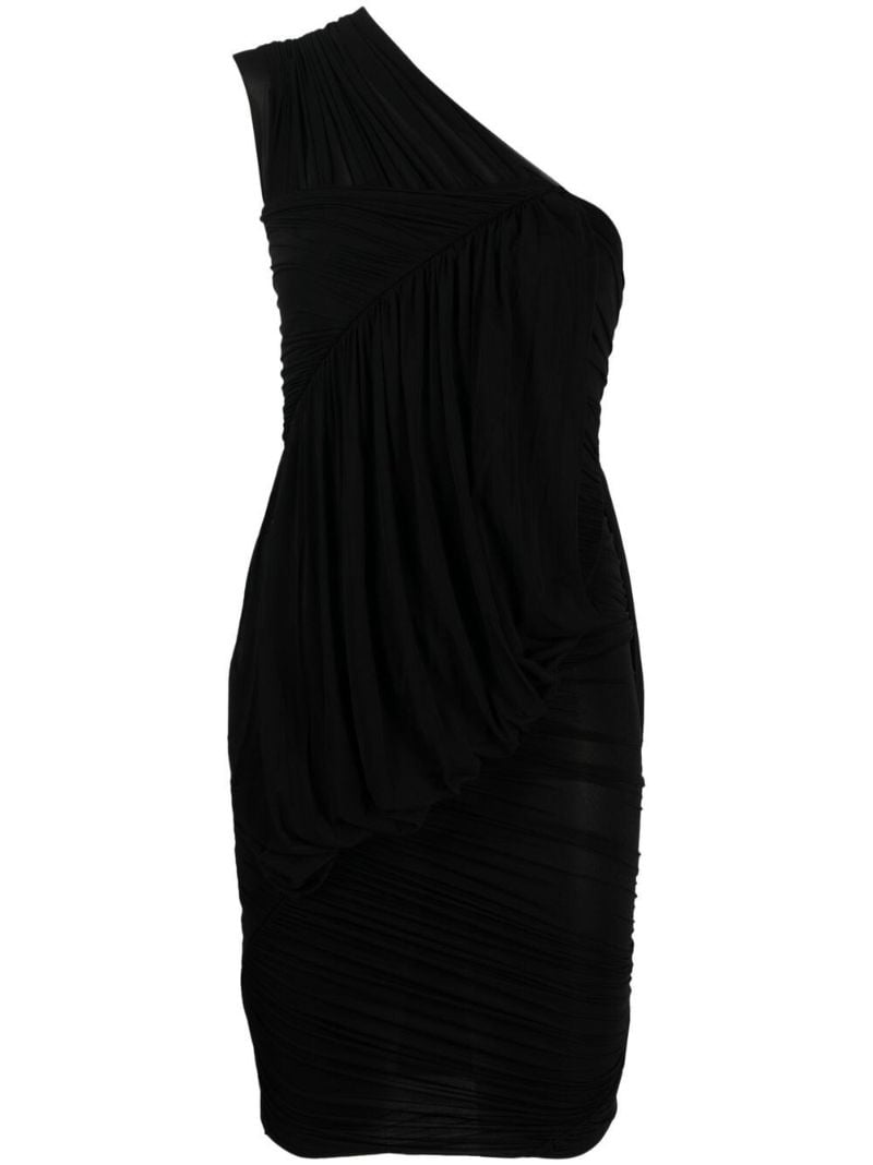 Black One-shoulder Midi Dress