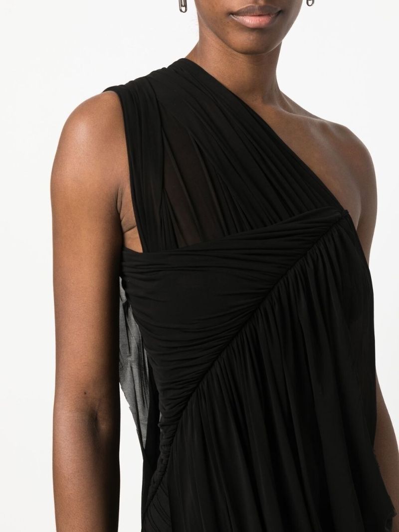 Black One-shoulder Midi Dress