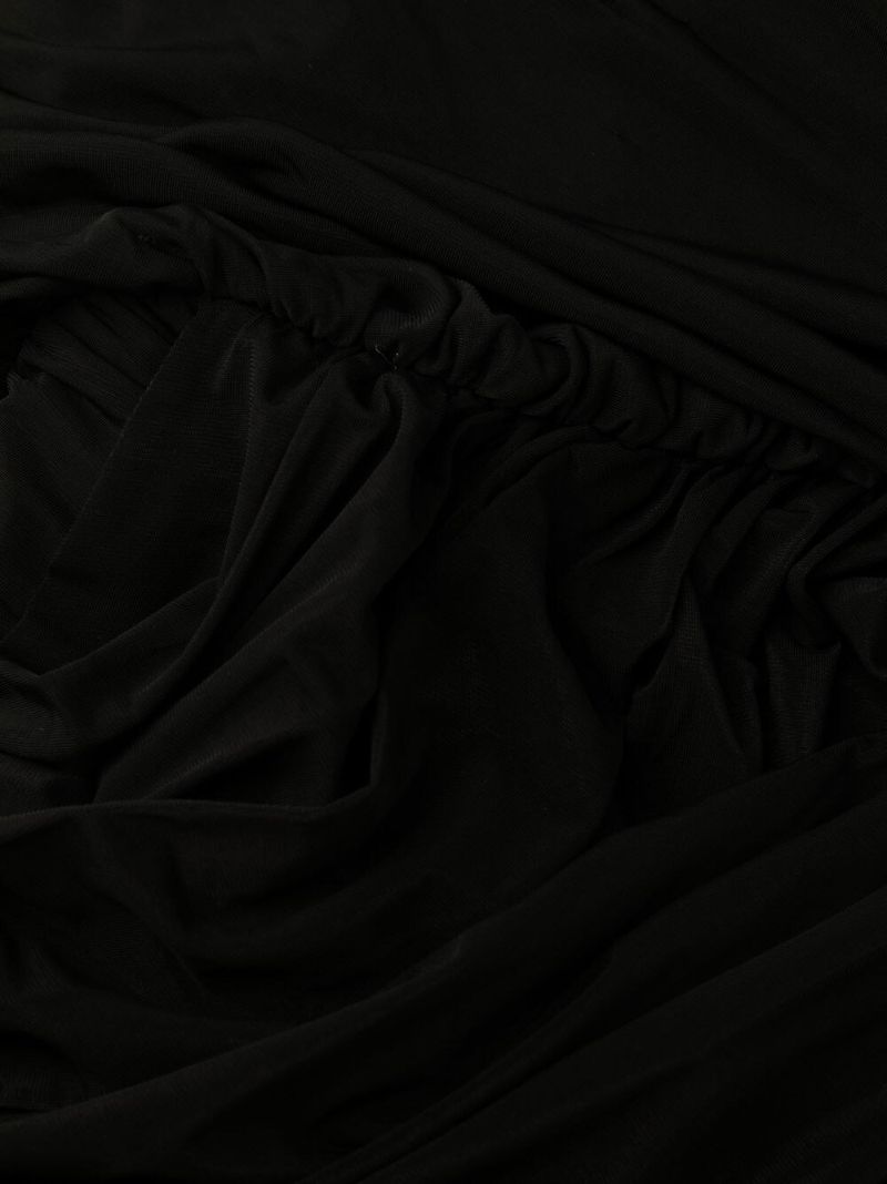 Black One-shoulder Midi Dress