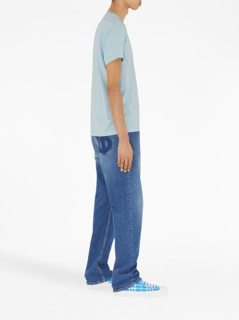 Blue Cotton Monogram T-shirt