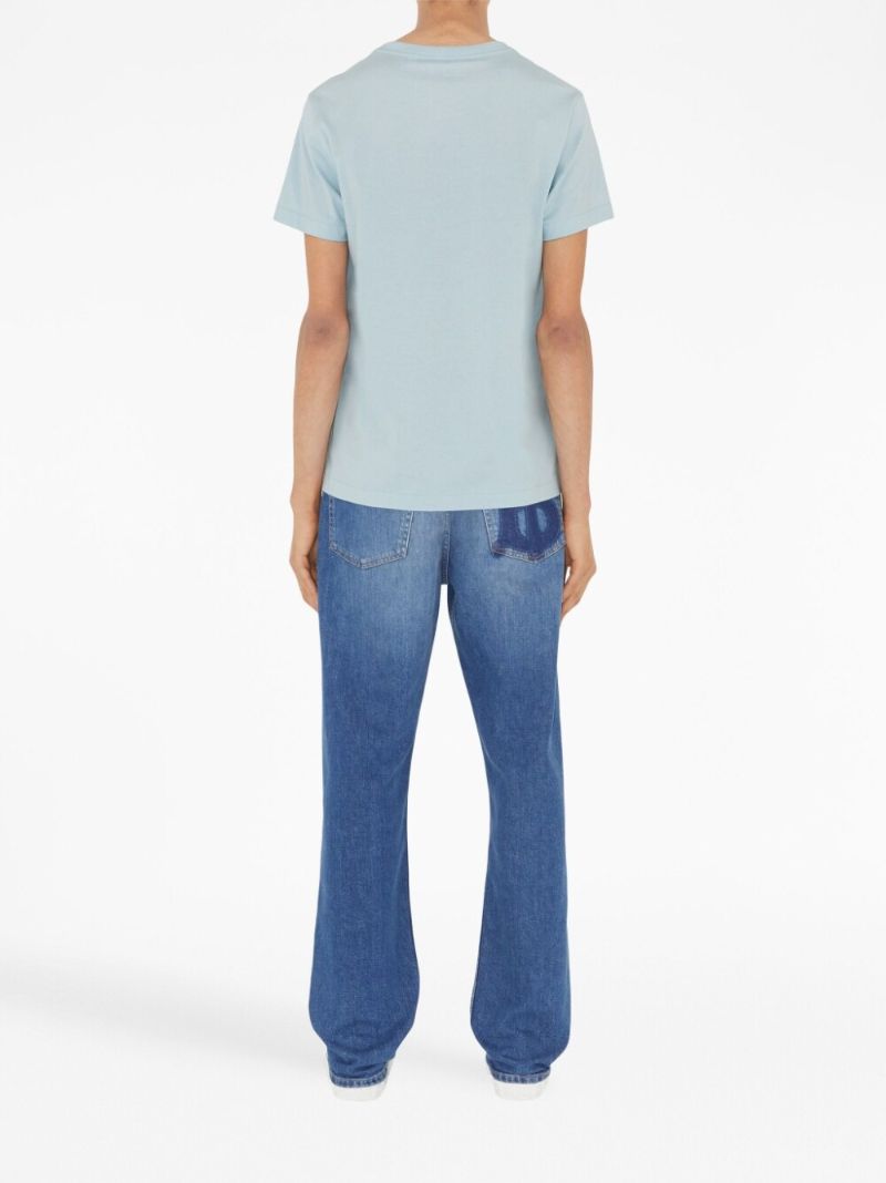 Blue Cotton Monogram T-shirt