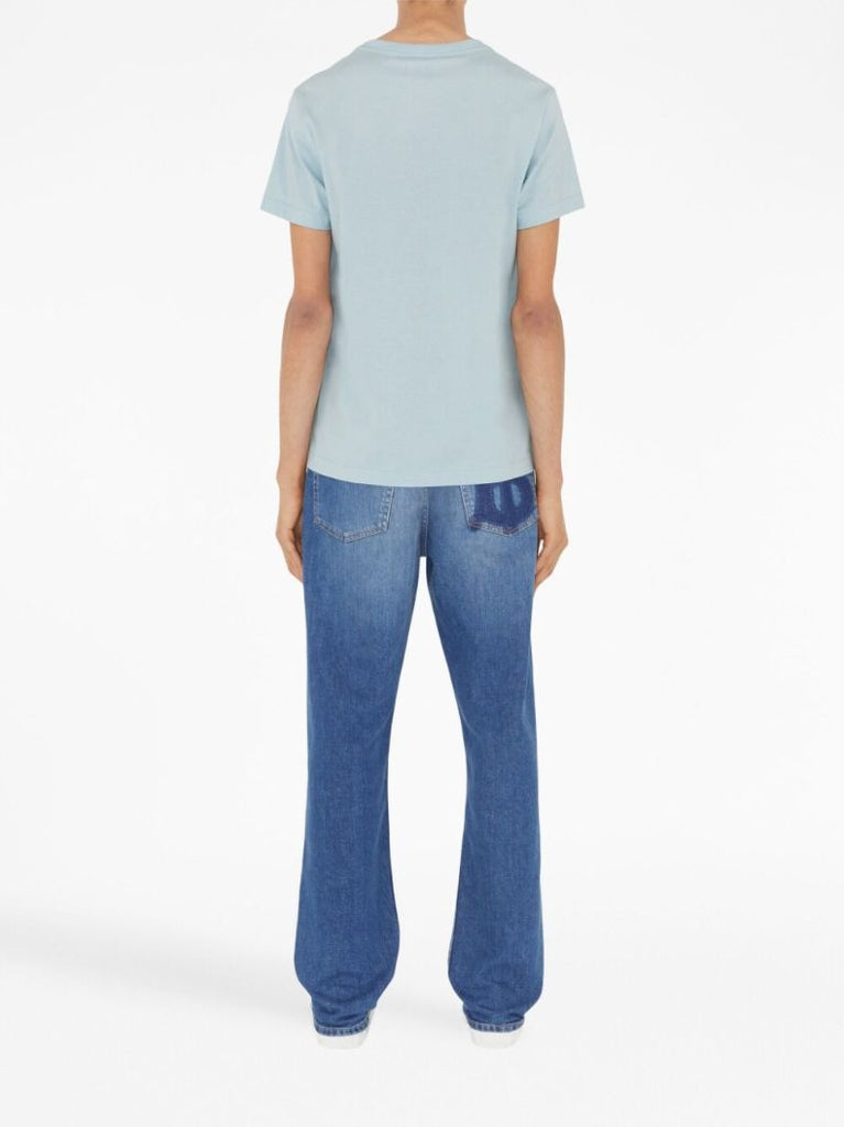 Blue Cotton Monogram T-shirt