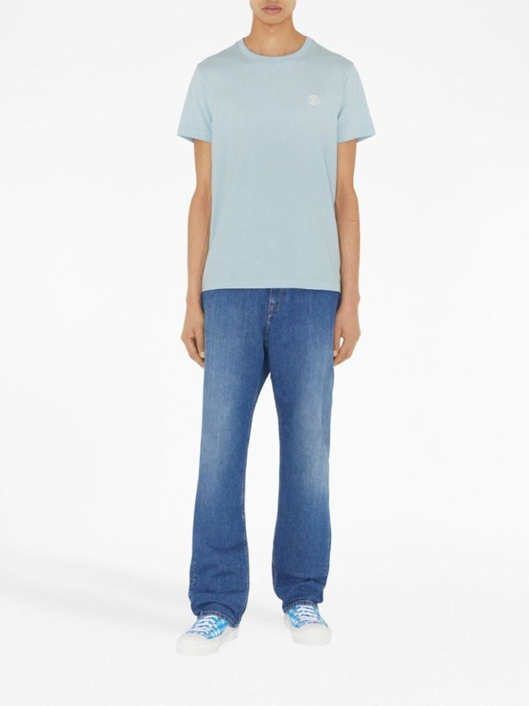 Blue Cotton Monogram T-shirt
