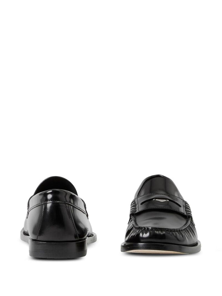 Black Leather Penny Loafers