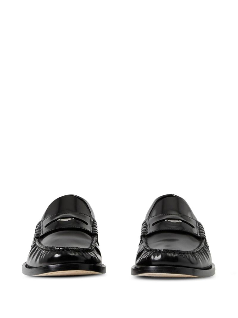 Black Leather Penny Loafers