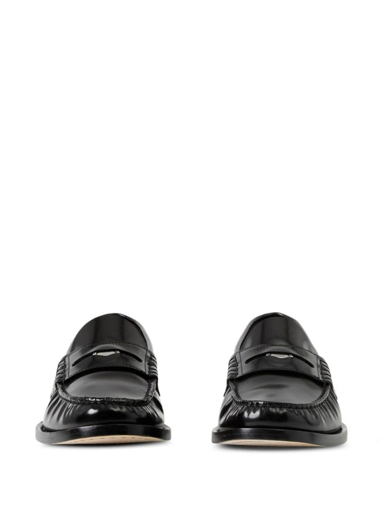 Black Leather Penny Loafers