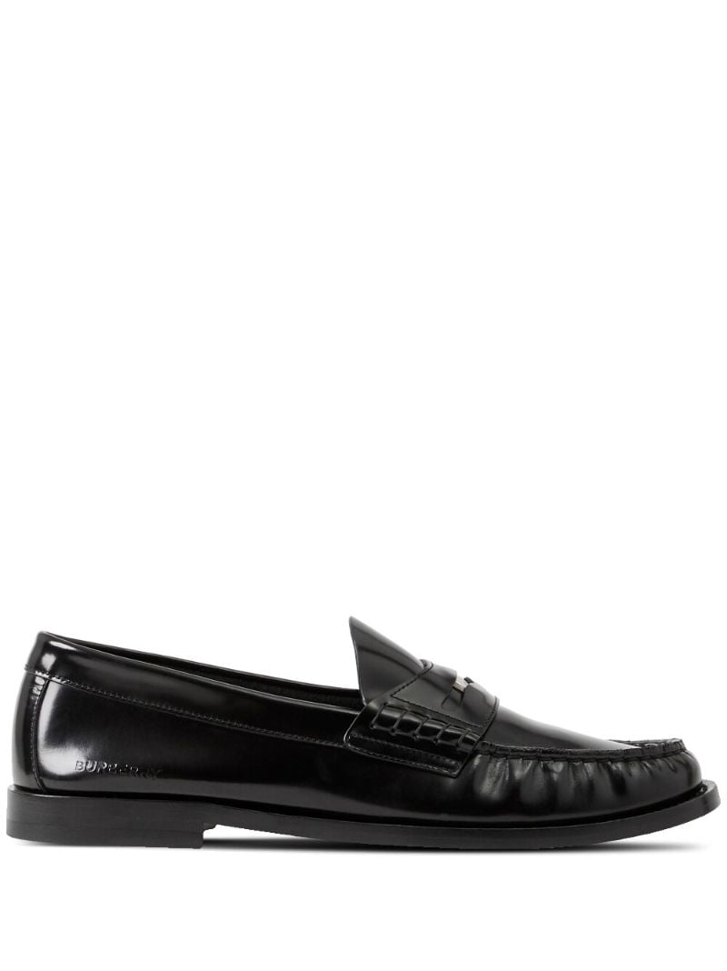 Black Leather Penny Loafers