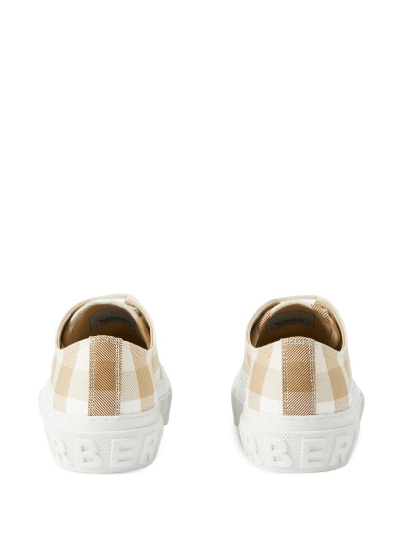 Neutral Check Cotton Sneakers