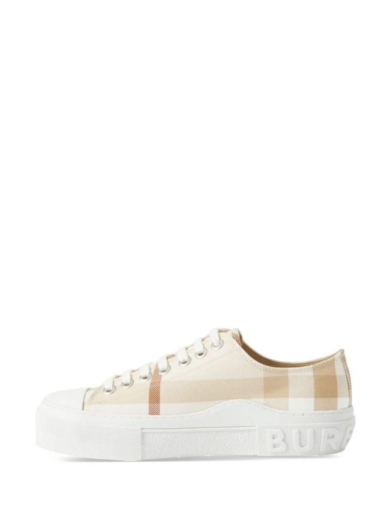 Neutral Check Cotton Sneakers