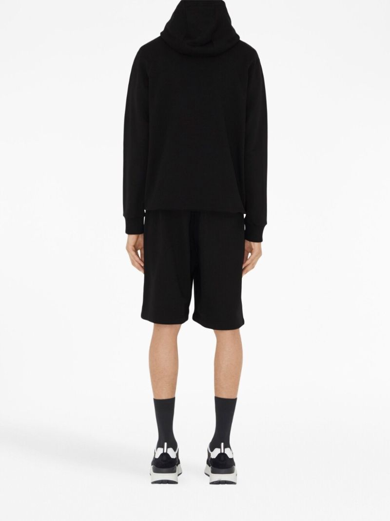 Black Embroidered Monogram Ekd Cotton Hoodie