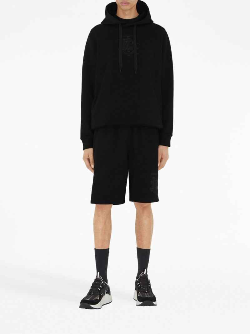 Black Embroidered Monogram Ekd Cotton Hoodie