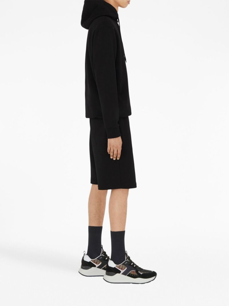 Black Embroidered Monogram Ekd Cotton Hoodie