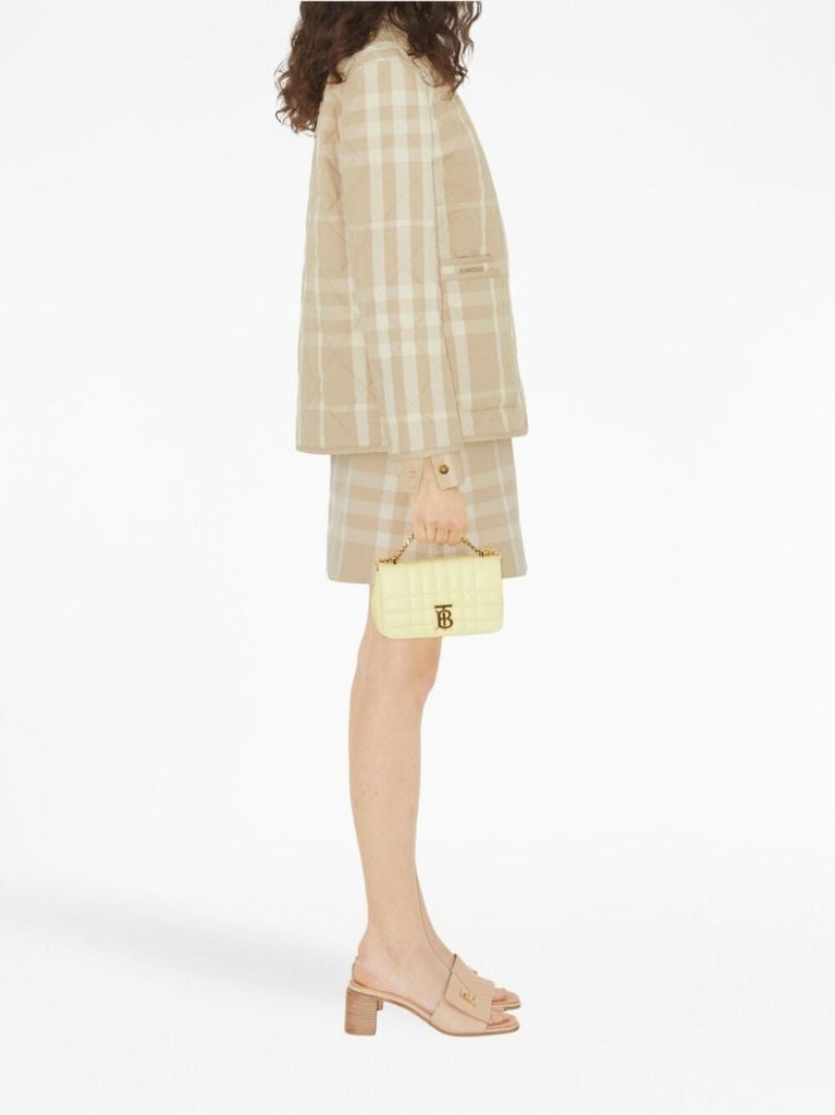 Neutral Check Diamond Quilted Jacket