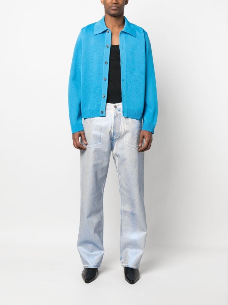 Blue Third Cut Iridescent Jeans