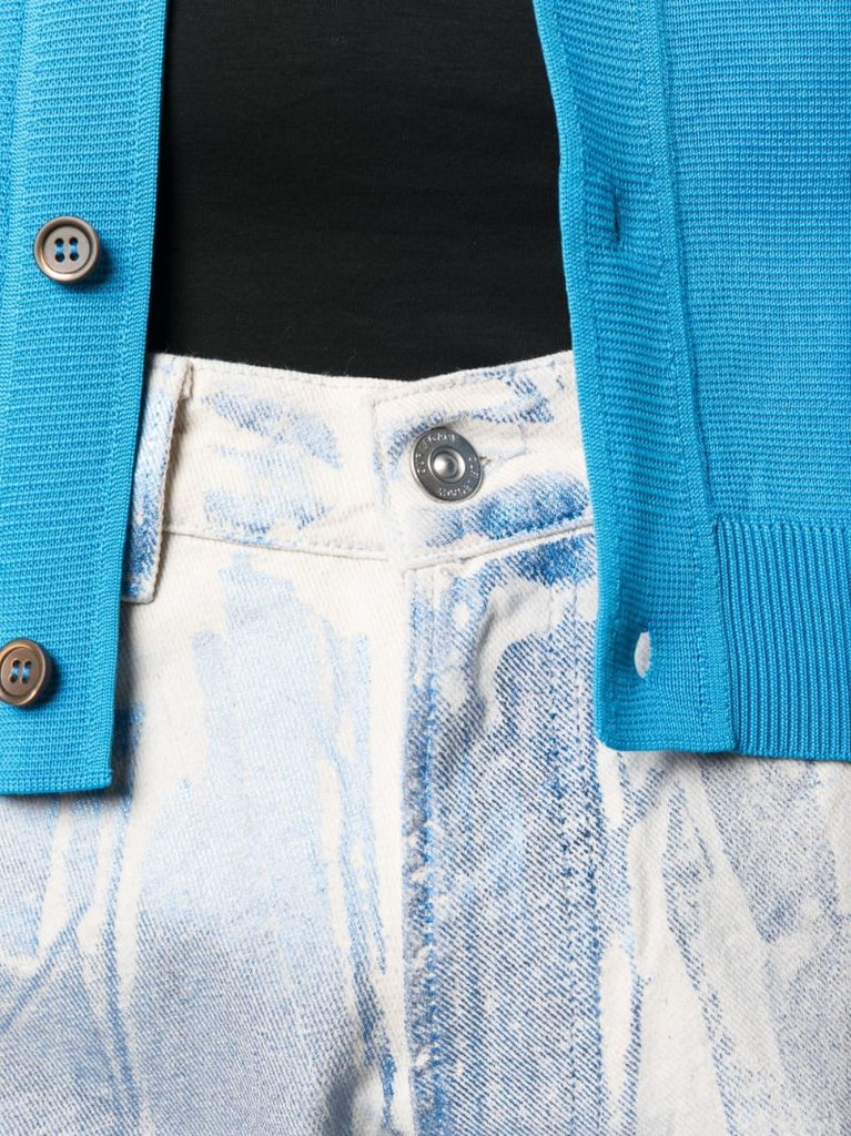 Blue Third Cut Iridescent Jeans