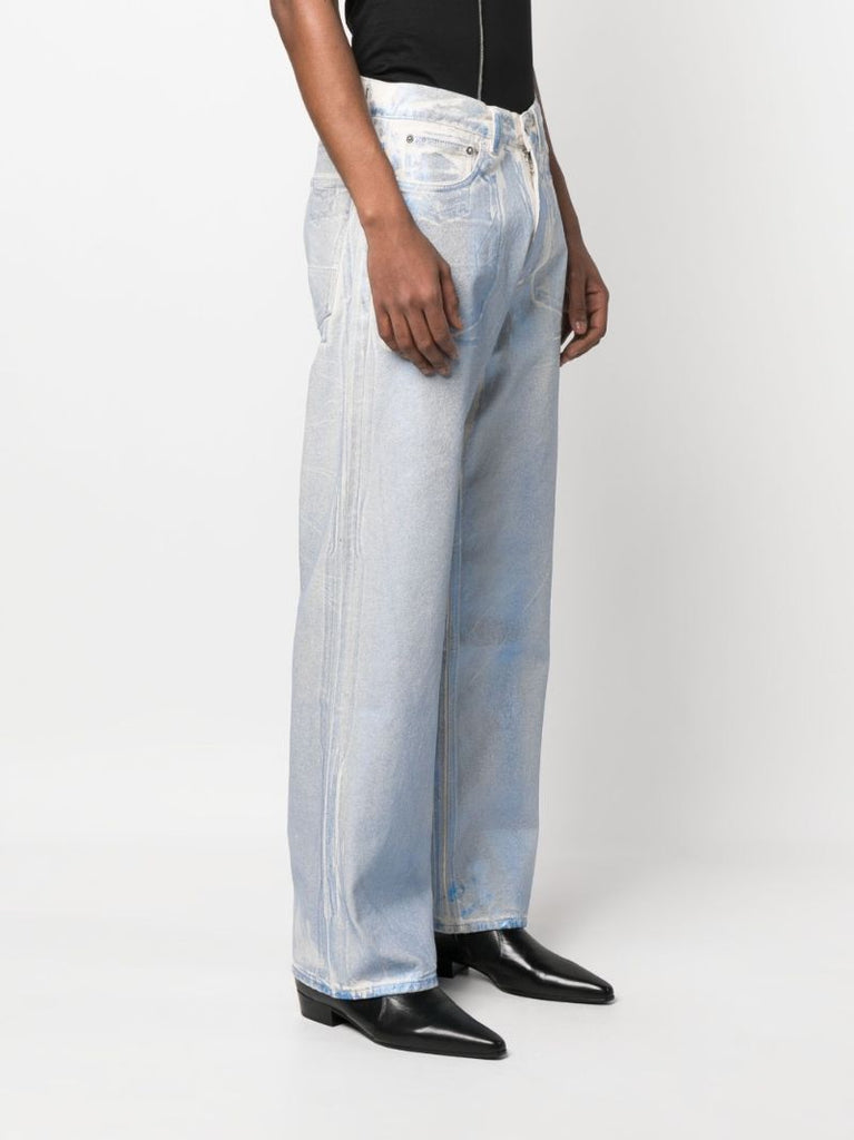 Blue Third Cut Iridescent Jeans