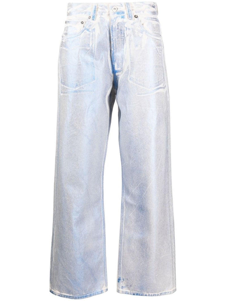 Blue Third Cut Iridescent Jeans