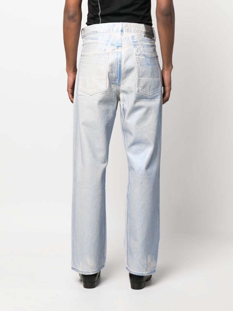 Blue Third Cut Iridescent Jeans