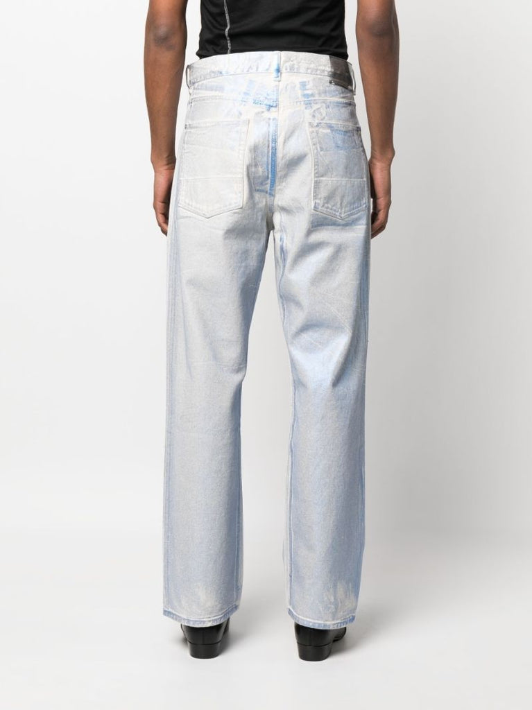 Blue Third Cut Iridescent Jeans