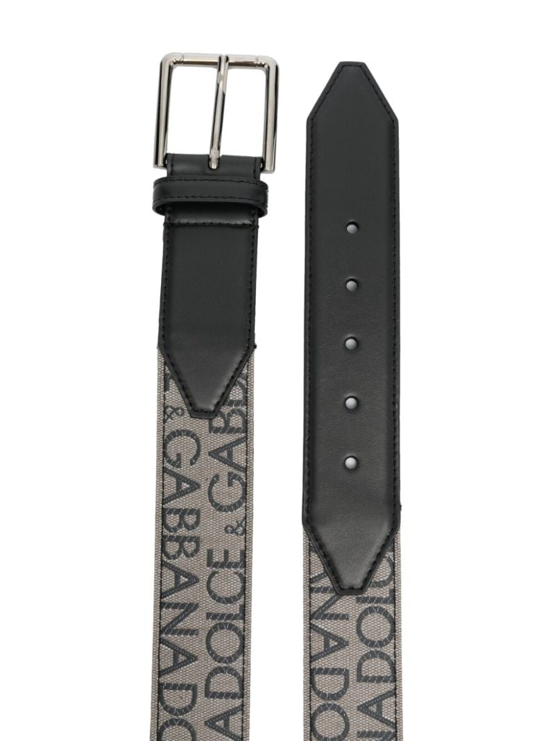 Black Logo Embroidered Belt