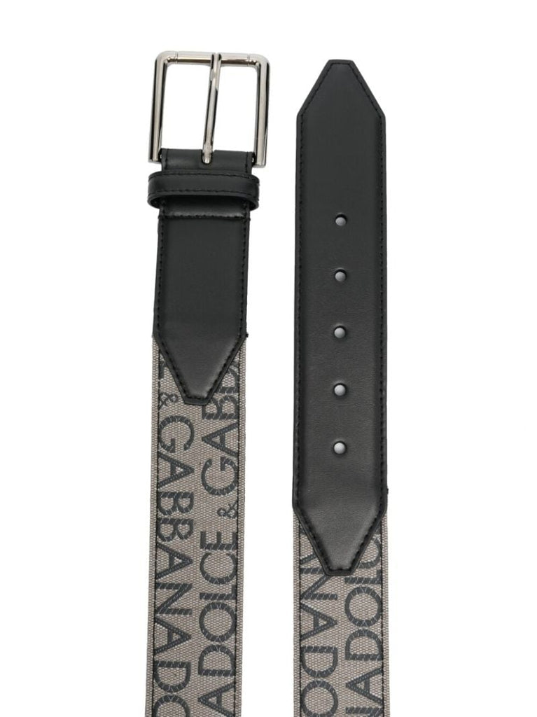 Black Logo Embroidered Belt