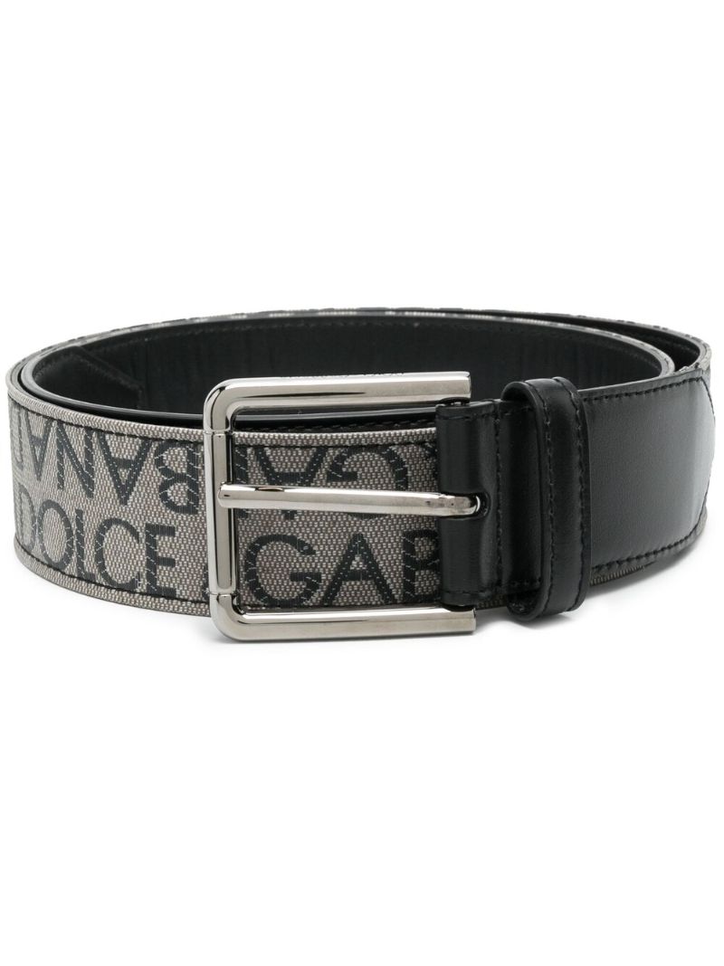 Black Logo Embroidered Belt