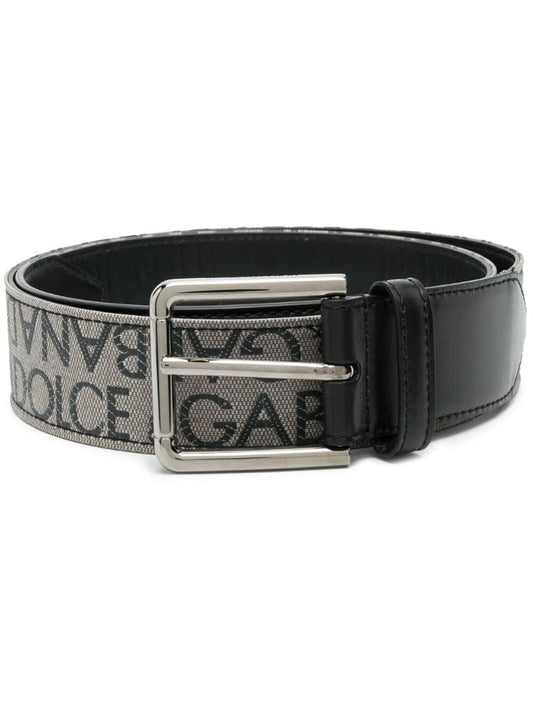 Black Logo Embroidered Belt