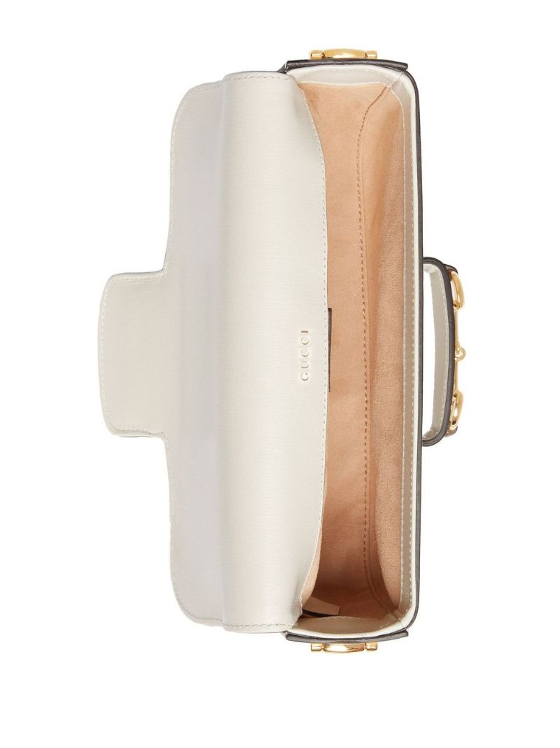 White Horsebit 1955 Leather Shoulder Bag