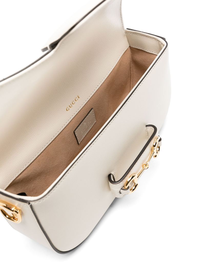 White Horsebit 1955 Leather Shoulder Bag