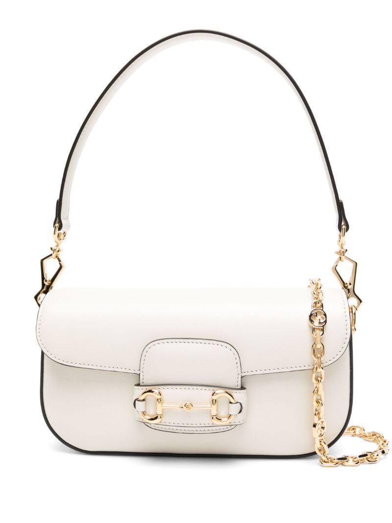 White Horsebit 1955 Leather Shoulder Bag