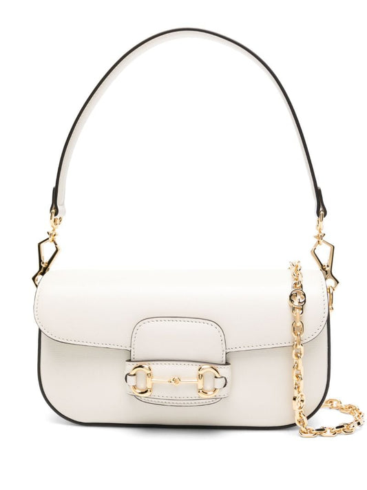 White Horsebit 1955 Leather Shoulder Bag