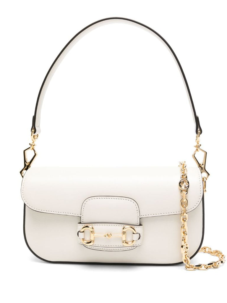 White Horsebit 1955 Leather Shoulder Bag