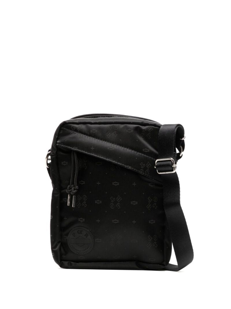 Black Monogram Pattern Shoulder Bag