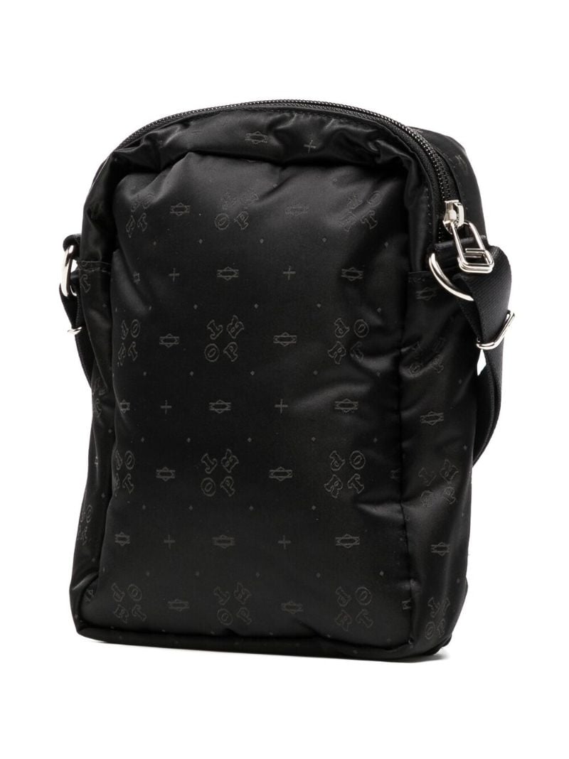 Black Monogram Pattern Shoulder Bag