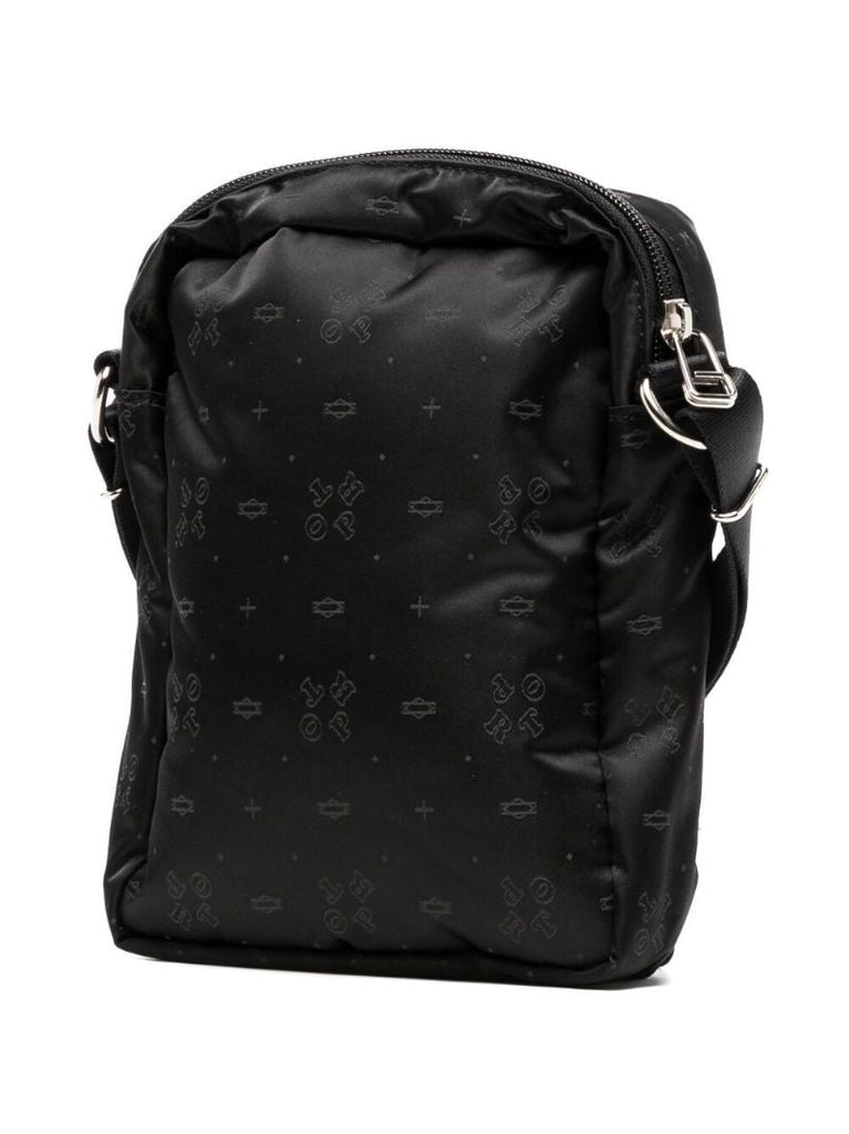 Black Monogram Pattern Shoulder Bag