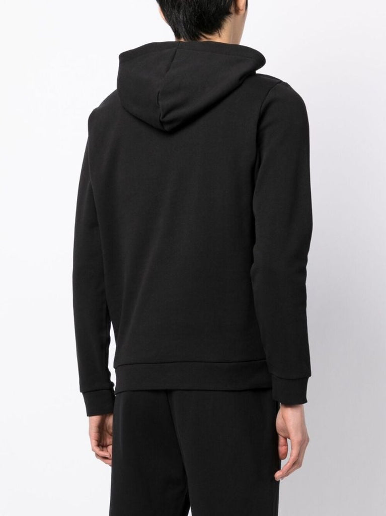 Black Logo Cotton Hoodie