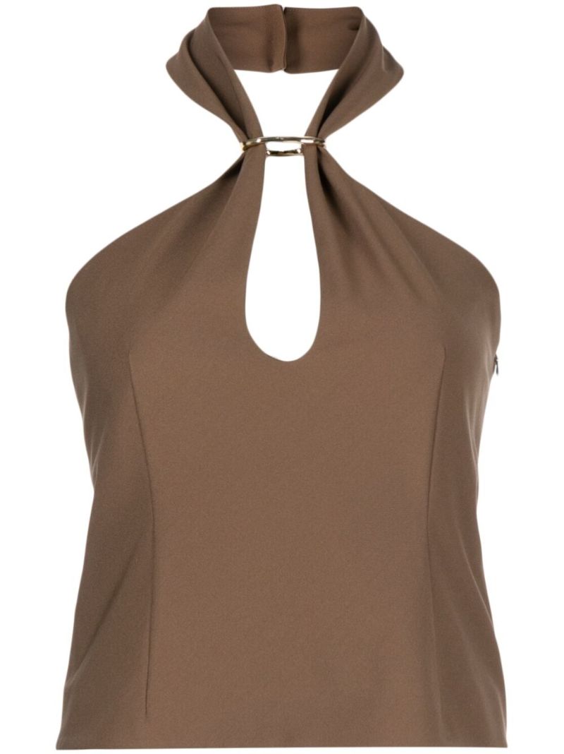 Brown Tilda Halterneck Top