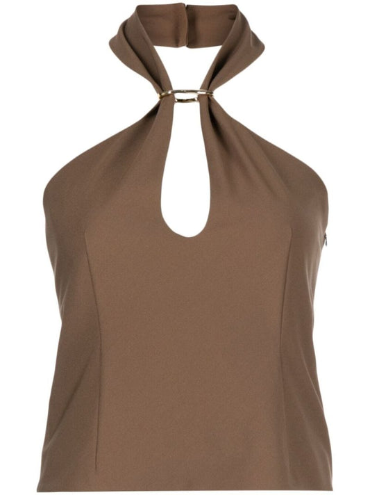 Brown Tilda Halterneck Top