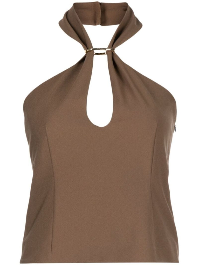Brown Tilda Halterneck Top